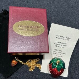 Edgar Berebi Limited Edition Strawberry Trinket Box & Necklace Set